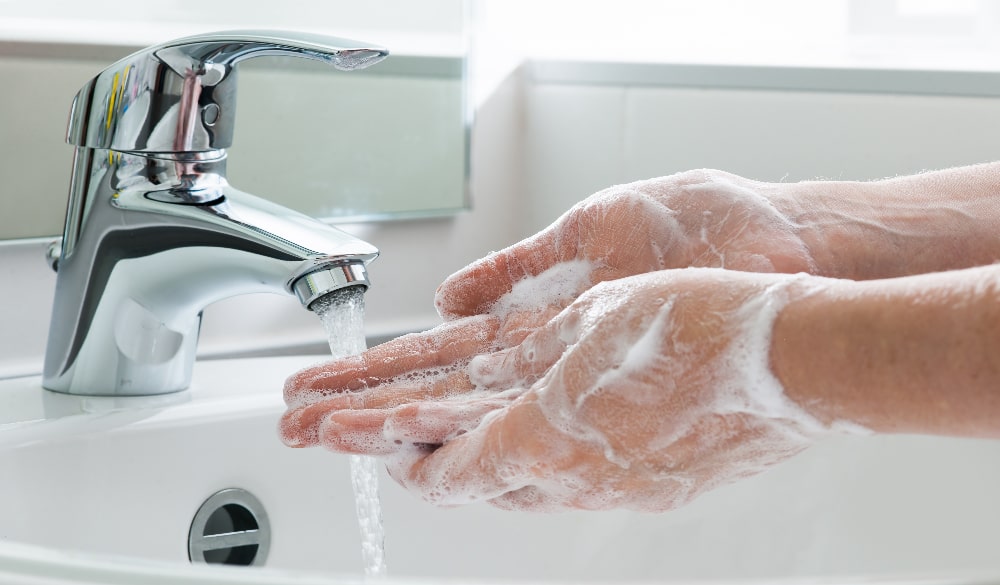 Hand washing using in care facility using luxury soap
