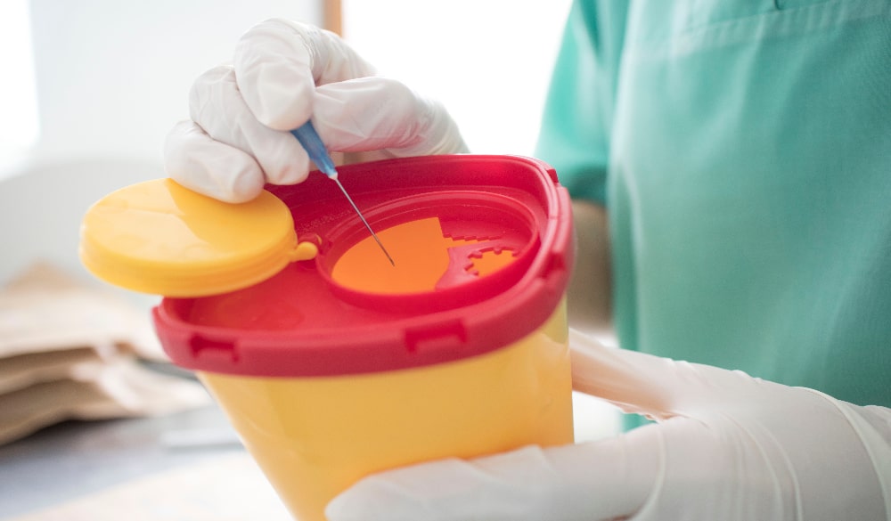 Sharps disposal as part of care home hygiene solutions